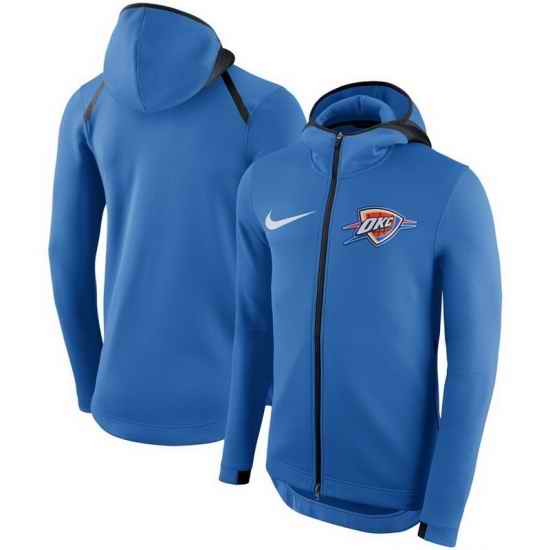 Men Oklahoma City Thunder Nike Showtime Therma Flex Performance Full Zip Hoodie Blue